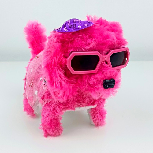 Pink walking barking dog - barking,