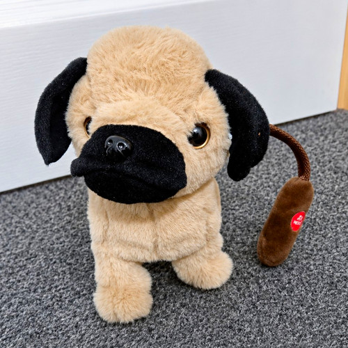 Plush pug dog soft walking - pug,